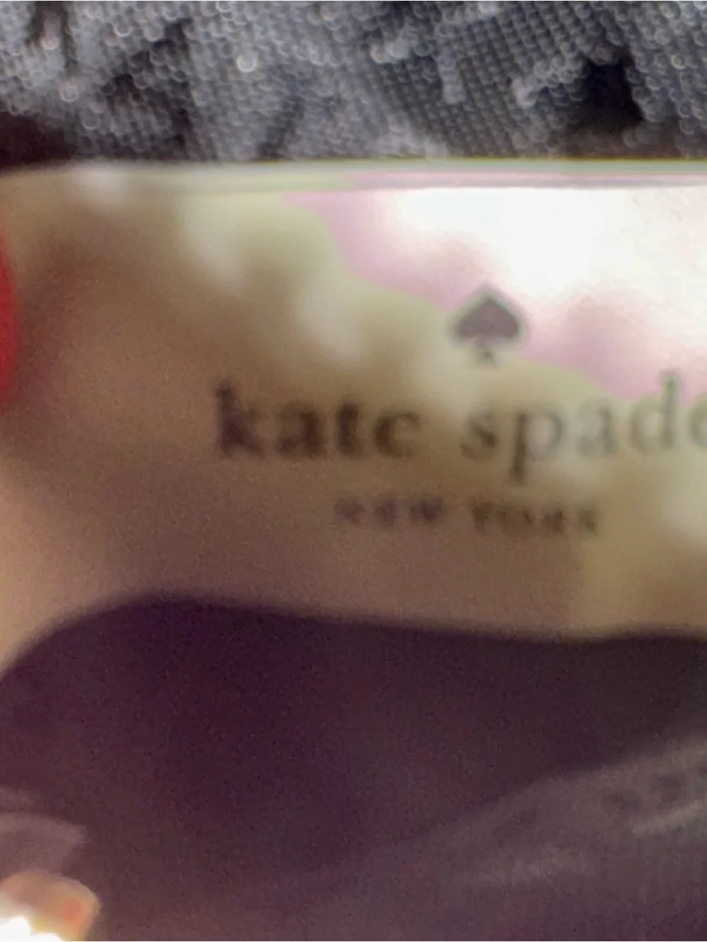 kate spade floral cosmetic pouch in pink, black and white EUC